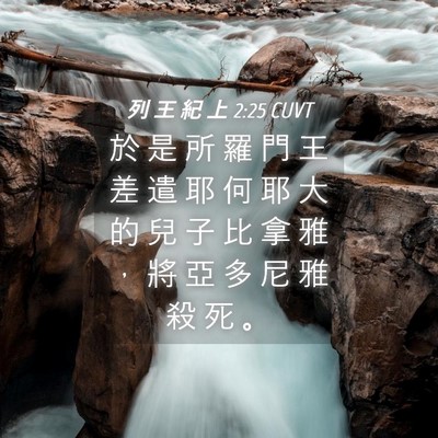 Picture 04 - 列 王 紀 上 2:25 CUVT - 於 是 所 羅 門 王 差 遣 耶 何 耶 大 - Bible Verse Picture