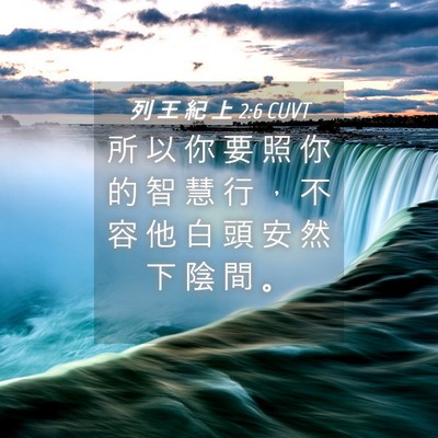 Picture 04 - 列 王 紀 上 2:6 CUVT - 所 以 你 要 照 你 的 智 慧 行 ， 不 - Bible Verse Picture