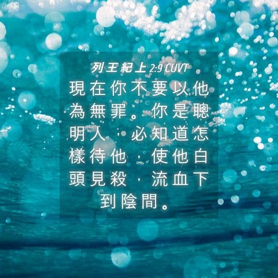 Picture 04 - 列 王 紀 上 2:9 CUVT - 現 在 你 不 要 以 他 為 無 罪 。 你 - Bible Verse Picture