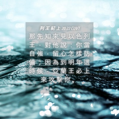 Picture 04 - 列 王 紀 上 20:22 CUVT - 那 先 知 來 見 以 色 列 王 ， 對 他 - Bible Verse Picture