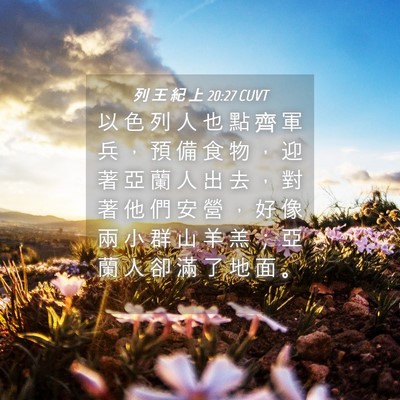 Picture 04 - 列 王 紀 上 20:27 CUVT - 以 色 列 人 也 點 齊 軍 兵 ， 預 備 - Bible Verse Picture