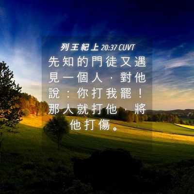 Picture 04 - 列 王 紀 上 20:37 CUVT - 先 知 的 門 徒 又 遇 見 一 個 人 ， - Bible Verse Picture