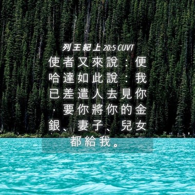Picture 04 - 列 王 紀 上 20:5 CUVT - 使 者 又 來 說 ： 便 哈 達 如 此 說 - Bible Verse Picture