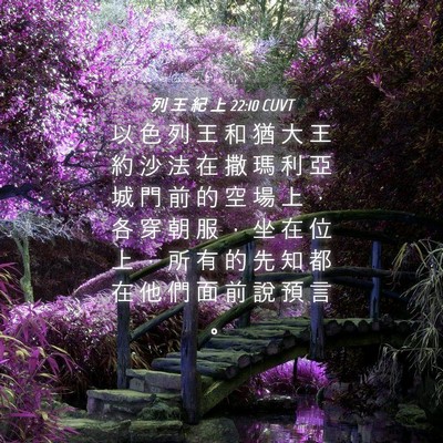 Picture 04 - 列 王 紀 上 22:10 CUVT - 以 色 列 王 和 猶 大 王 約 沙 法 在 - Bible Verse Picture
