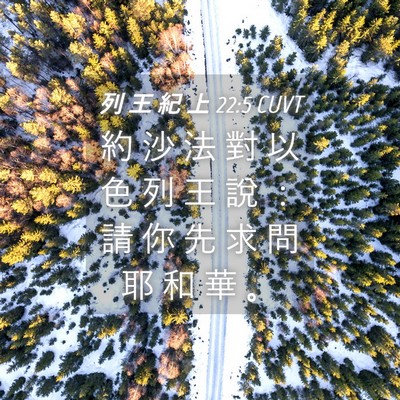 Picture 04 - 列 王 紀 上 22:5 CUVT - 約 沙 法 對 以 色 列 王 說 ： 請 你 - Bible Verse Picture
