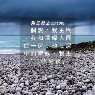 Picture 04 - 列 王 紀 上 3:17 CUVT - 一 個 說 ： 我 主 啊 ， 我 和 這 婦 - Bible Verse Picture