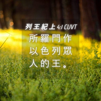 Picture 04 - 列 王 紀 上 4:1 CUVT - 所 羅 門 作 以 色 列 眾 人 的 王 - Bible Verse Picture