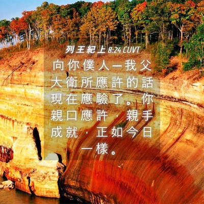 Picture 04 - 列 王 紀 上 8:24 CUVT - 向 你 僕 人 ─ 我 父 大 衛 所 應 許 - Bible Verse Picture