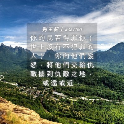 Picture 04 - 列 王 紀 上 8:46 CUVT - 你 的 民 若 得 罪 你 （ 世 上 沒 有 - Bible Verse Picture