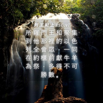 Picture 04 - 列 王 紀 上 8:5 CUVT - 所 羅 門 王 和 聚 集 到 他 那 裡 的 - Bible Verse Picture