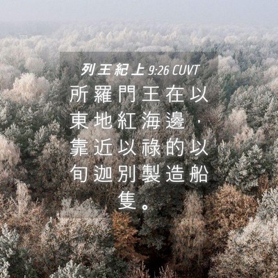 Picture 04 - 列 王 紀 上 9:26 CUVT - 所 羅 門 王 在 以 東 地 紅 海 邊 ， - Bible Verse Picture
