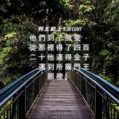 Picture 04 - 列 王 紀 上 9:28 CUVT - 他 們 到 了 俄 斐 ， 從 那 裡 得 了 - Bible Verse Picture