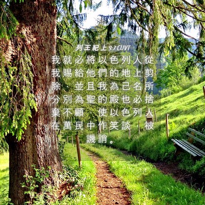 Picture 04 - 列 王 紀 上 9:7 CUVT - 我 就 必 將 以 色 列 人 從 我 賜 給 - Bible Verse Picture
