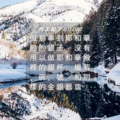 Picture 04 - 列 王 紀 下 12:13 CUVT - 但 那 奉 到 耶 和 華 殿 的 銀 子 ， - Bible Verse Picture
