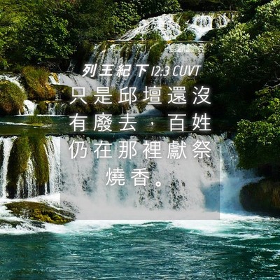 Picture 04 - 列 王 紀 下 12:3 CUVT - 只 是 邱 壇 還 沒 有 廢 去 ， 百 姓 - Bible Verse Picture