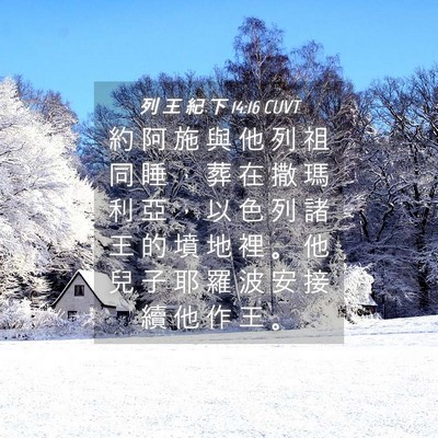 Picture 04 - 列 王 紀 下 14:16 CUVT - 約 阿 施 與 他 列 祖 同 睡 ， 葬 在 - Bible Verse Picture