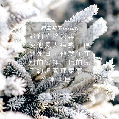 Picture 04 - 列 王 紀 下 15:5 CUVT - 耶 和 華 降 災 與 王 ， 使 他 長 大 - Bible Verse Picture
