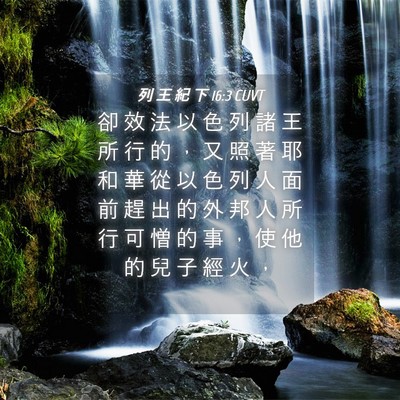 Picture 04 - 列 王 紀 下 16:3 CUVT - 卻 效 法 以 色 列 諸 王 所 行 的 ， - Bible Verse Picture