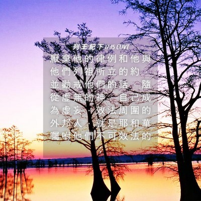 Picture 04 - 列 王 紀 下 17:15 CUVT - 厭 棄 他 的 律 例 和 他 與 他 們 列 - Bible Verse Picture