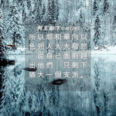 Picture 04 - 列 王 紀 下 17:18 CUVT - 所 以 耶 和 華 向 以 色 列 人 大 大 - Bible Verse Picture