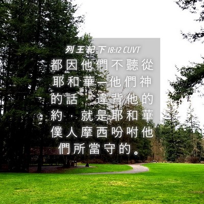 Picture 04 - 列 王 紀 下 18:12 CUVT - 都 因 他 們 不 聽 從 耶 和 華 ─ 他 - Bible Verse Picture