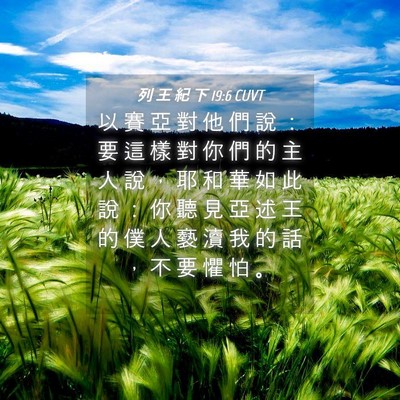 Picture 04 - 列 王 紀 下 19:6 CUVT - 以 賽 亞 對 他 們 說 ： 要 這 樣 對 - Bible Verse Picture