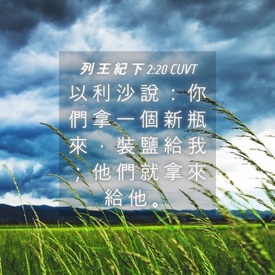 Picture 04 - 列 王 紀 下 2:20 CUVT - 以 利 沙 說 ： 你 們 拿 一 個 新 瓶 - Bible Verse Picture