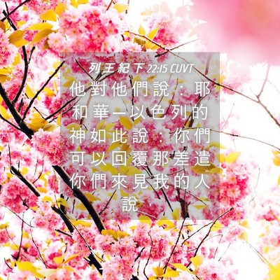 Picture 04 - 列 王 紀 下 22:15 CUVT - 他 對 他 們 說 ： 耶 和 華 ─ 以 色 - Bible Verse Picture
