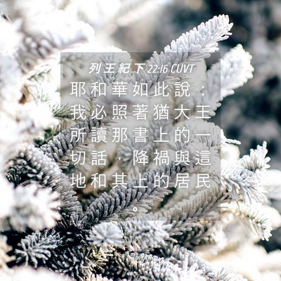 Picture 04 - 列 王 紀 下 22:16 CUVT - 耶 和 華 如 此 說 ： 我 必 照 著 猶 - Bible Verse Picture