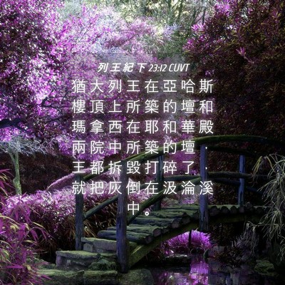 Picture 04 - 列 王 紀 下 23:12 CUVT - 猶 大 列 王 在 亞 哈 斯 樓 頂 上 所 - Bible Verse Picture