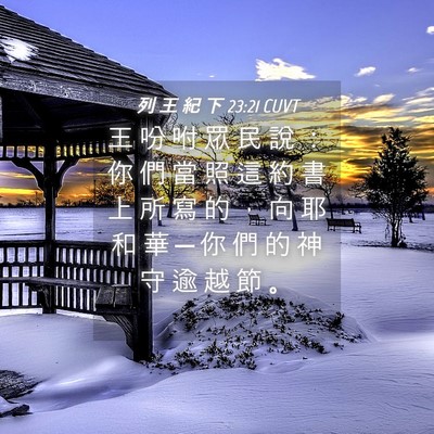 Picture 04 - 列 王 紀 下 23:21 CUVT - 王 吩 咐 眾 民 說 ： 你 們 當 照 這 - Bible Verse Picture