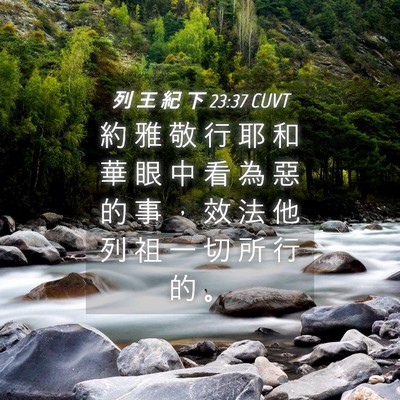Picture 04 - 列 王 紀 下 23:37 CUVT - 約 雅 敬 行 耶 和 華 眼 中 看 為 惡 - Bible Verse Picture