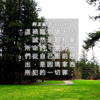 Picture 04 - 列 王 紀 下 24:3 CUVT - 這 禍 臨 到 猶 大 人 ， 誠 然 是 耶 - Bible Verse Picture