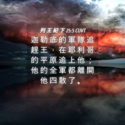 Picture 04 - 列 王 紀 下 25:5 CUVT - 迦 勒 底 的 軍 隊 追 趕 王 ， 在 耶 - Bible Verse Picture