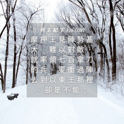 Picture 04 - 列 王 紀 下 3:26 CUVT - 摩 押 王 見 陣 勢 甚 大 ， 難 以 對 - Bible Verse Picture