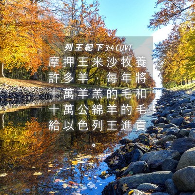 Picture 04 - 列 王 紀 下 3:4 CUVT - 摩 押 王 米 沙 牧 養 許 多 羊 ， 每 - Bible Verse Picture