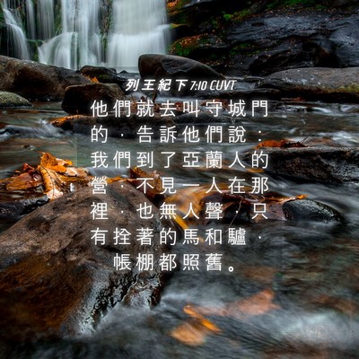 Picture 04 - 列 王 紀 下 7:10 CUVT - 他 們 就 去 叫 守 城 門 的 ， 告 訴 - Bible Verse Picture