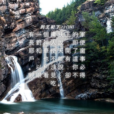 Picture 04 - 列 王 紀 下 7:2 CUVT - 有 一 個 攙 扶 王 的 軍 長 對 神 人 - Bible Verse Picture