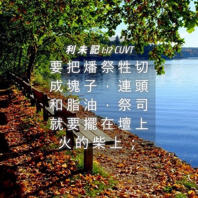 Picture 04 - 利 未 記 1:12 CUVT - 要 把 燔 祭 牲 切 成 塊 子 ， 連 頭 - Bible Verse Picture