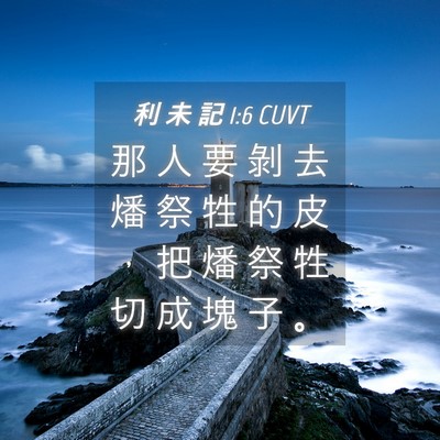 Picture 04 - 利 未 記 1:6 CUVT - 那 人 要 剝 去 燔 祭 牲 的 皮 ， 把 - Bible Verse Picture