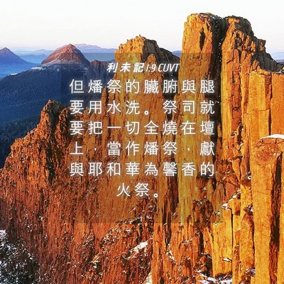 Picture 04 - 利 未 記 1:9 CUVT - 但 燔 祭 的 臟 腑 與 腿 要 用 水 洗 - Bible Verse Picture