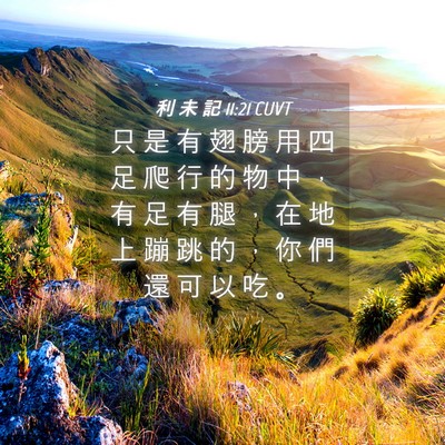 Picture 04 - 利 未 記 11:21 CUVT - 只 是 有 翅 膀 用 四 足 爬 行 的 物 - Bible Verse Picture