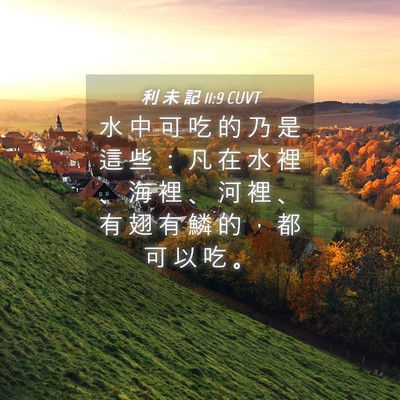 Picture 04 - 利 未 記 11:9 CUVT - 水 中 可 吃 的 乃 是 這 些 ： 凡 在 - Bible Verse Picture