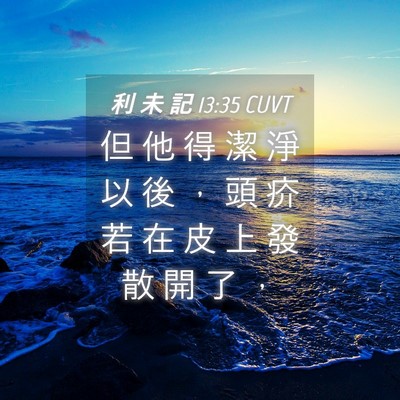 Picture 04 - 利 未 記 13:35 CUVT - 但 他 得 潔 淨 以 後 ， 頭 疥 若 在 - Bible Verse Picture