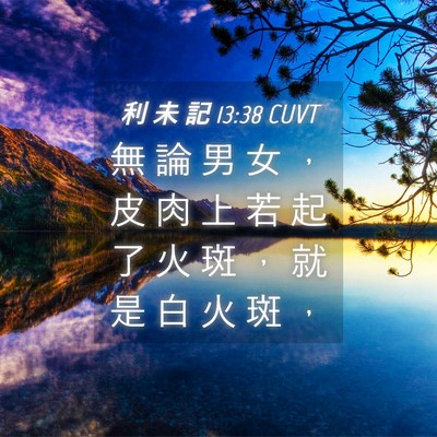 Picture 04 - 利 未 記 13:38 CUVT - 無 論 男 女 ， 皮 肉 上 若 起 了 火 - Bible Verse Picture