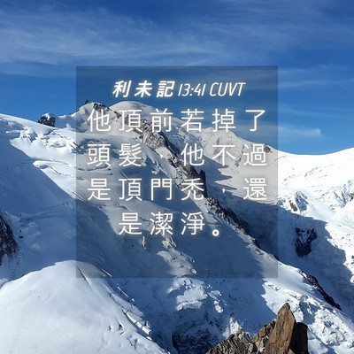 Picture 04 - 利 未 記 13:41 CUVT - 他 頂 前 若 掉 了 頭 髮 ， 他 不 過 - Bible Verse Picture