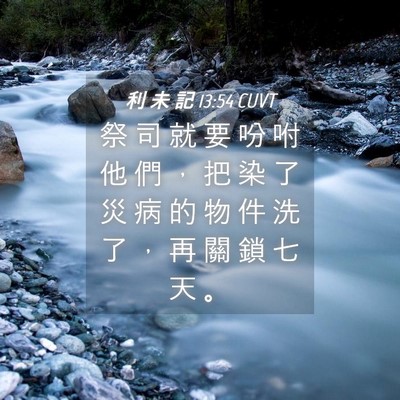 Picture 04 - 利 未 記 13:54 CUVT - 祭 司 就 要 吩 咐 他 們 ， 把 染 了 - Bible Verse Picture