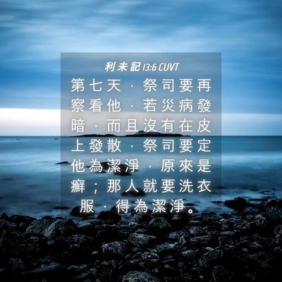 Picture 04 - 利 未 記 13:6 CUVT - 第 七 天 ， 祭 司 要 再 察 看 他 ， - Bible Verse Picture
