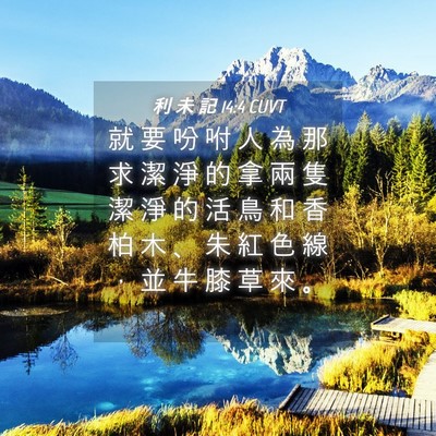 Picture 04 - 利 未 記 14:4 CUVT - 就 要 吩 咐 人 為 那 求 潔 淨 的 拿 - Bible Verse Picture