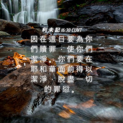 Picture 04 - 利 未 記 16:30 CUVT - 因 在 這 日 要 為 你 們 贖 罪 ， 使 - Bible Verse Picture